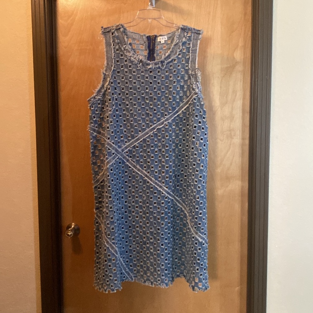 POL Blue Crochet Maxi Dress; Size L; New - Picture 5 of 9